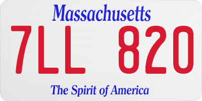 MA license plate 7LL820
