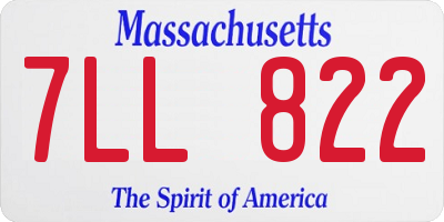 MA license plate 7LL822