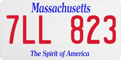 MA license plate 7LL823