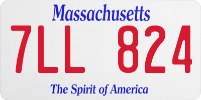 MA license plate 7LL824