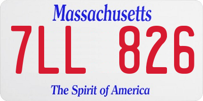 MA license plate 7LL826