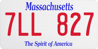 MA license plate 7LL827