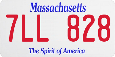 MA license plate 7LL828