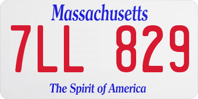MA license plate 7LL829