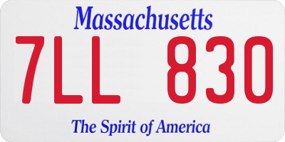 MA license plate 7LL830