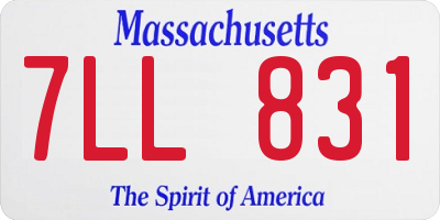 MA license plate 7LL831