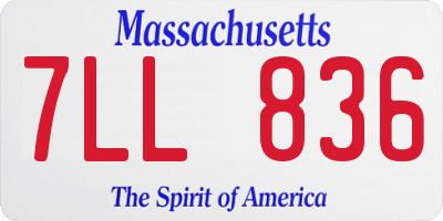 MA license plate 7LL836