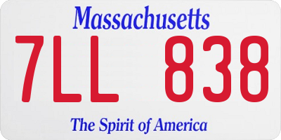MA license plate 7LL838