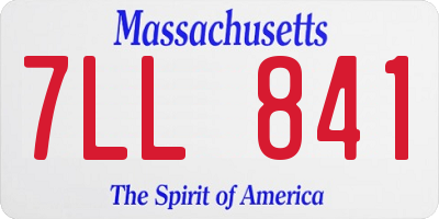 MA license plate 7LL841