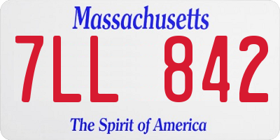 MA license plate 7LL842