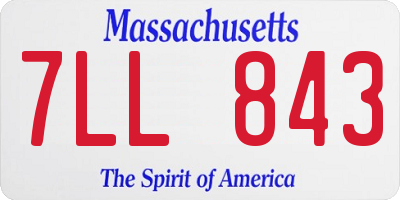 MA license plate 7LL843