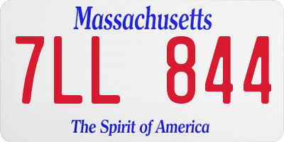 MA license plate 7LL844
