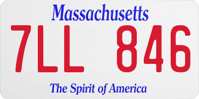 MA license plate 7LL846