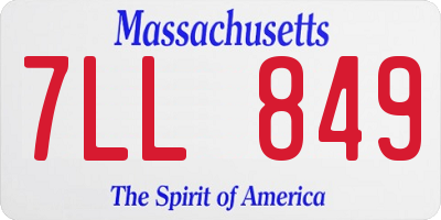 MA license plate 7LL849