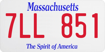 MA license plate 7LL851