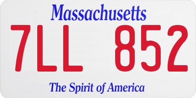 MA license plate 7LL852