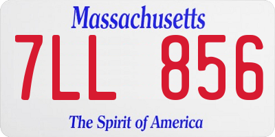 MA license plate 7LL856