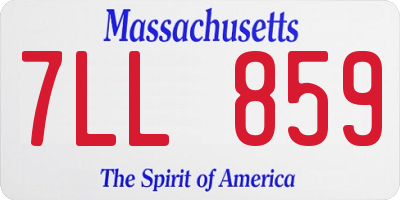 MA license plate 7LL859