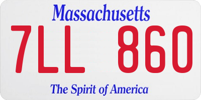 MA license plate 7LL860