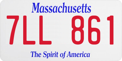 MA license plate 7LL861