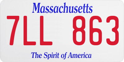 MA license plate 7LL863