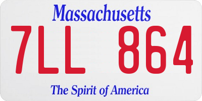 MA license plate 7LL864