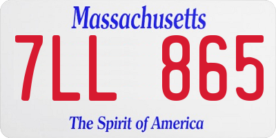 MA license plate 7LL865