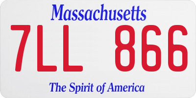 MA license plate 7LL866
