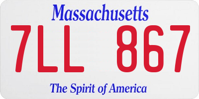 MA license plate 7LL867