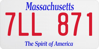 MA license plate 7LL871