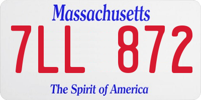 MA license plate 7LL872