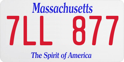 MA license plate 7LL877