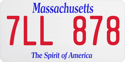 MA license plate 7LL878