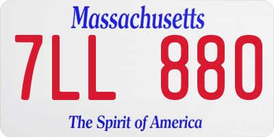 MA license plate 7LL880