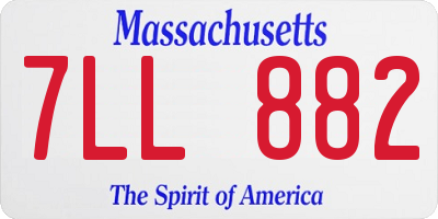 MA license plate 7LL882