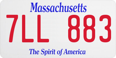 MA license plate 7LL883