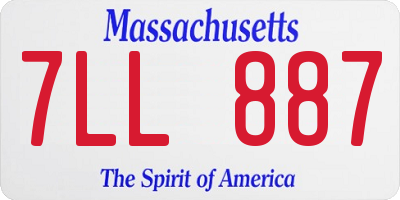 MA license plate 7LL887