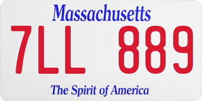 MA license plate 7LL889