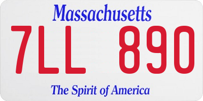 MA license plate 7LL890