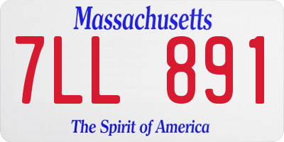 MA license plate 7LL891