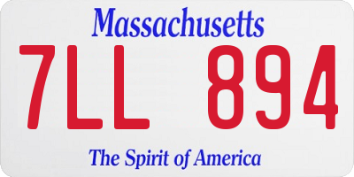 MA license plate 7LL894