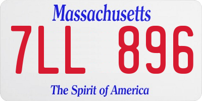 MA license plate 7LL896