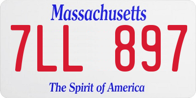 MA license plate 7LL897