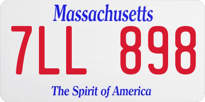 MA license plate 7LL898