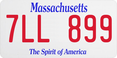 MA license plate 7LL899