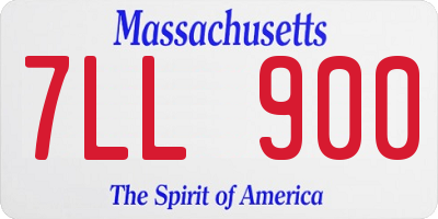 MA license plate 7LL900
