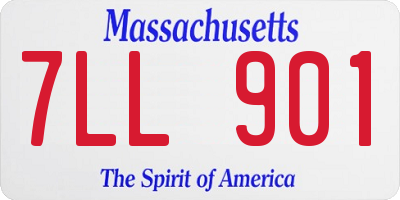 MA license plate 7LL901