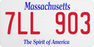 MA license plate 7LL903