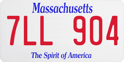 MA license plate 7LL904