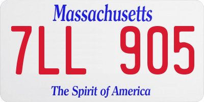 MA license plate 7LL905